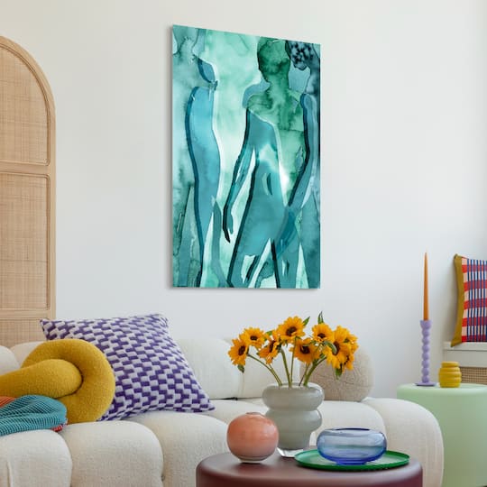 Empire Art Direct 48" x 32" Water Women II Frameless Free Floating Tempered Glass Wall Art